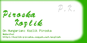 piroska kozlik business card